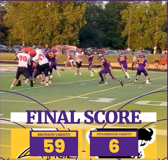 Bronson beats Stockbridge 59-6 to get first win